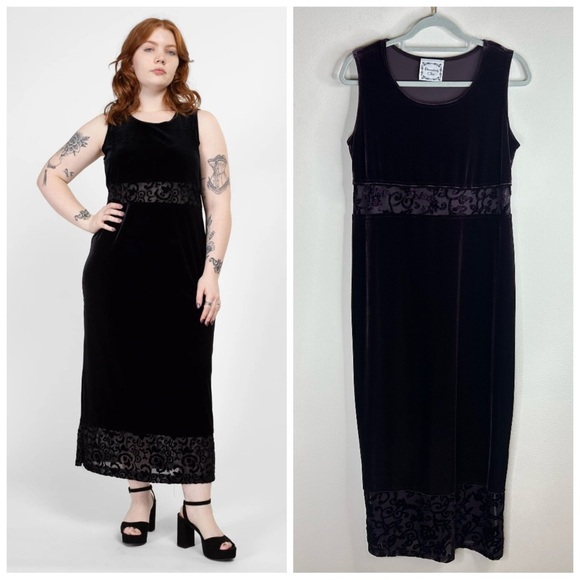 Dressing Clio Vintage 90s Velvet Dress Purple Size S Whimsygoth Renaissance Goth - Picture 2 of 15